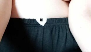 Pregnant Milf Squirts Saliva on Swollen Tits and Sensitive Nipples in Closeup