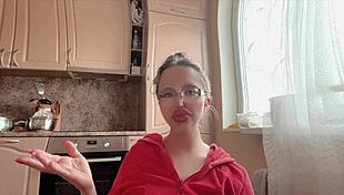 two kinky glasses girls tease with huge long nails