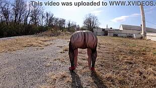 dig this thong bodysuit chick strutting confidently along the docks