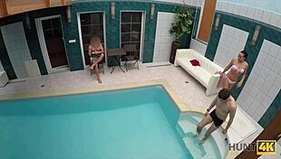 pickup teen sneaks to private pool for cash fingering and licking session 😏🏊‍♀️💦