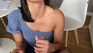 Petite Latina Slut Uses Wet Pussy Riding to Close the Sale