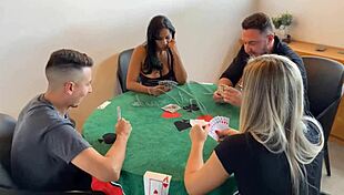 we called friends for games but really planned wife swap cuckold orgy with pussy licking and fucking