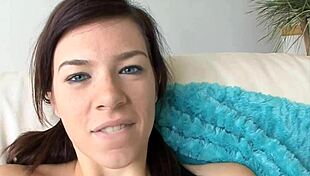 Petite teen babe slurps deep on stud's cock then bends for doggy cumshot