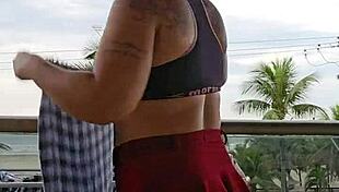 flashing my ass from the balcony skirt up total thrill 😜🍑