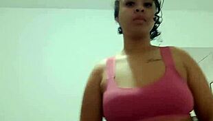 Naughty nympho teases plump ass dancing funk