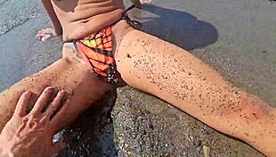 Big Tits Milf Couple Voyeur Chat Turns Wild on Beach!