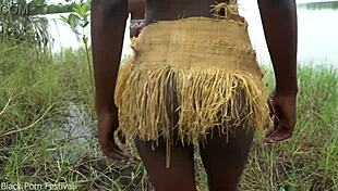 three african beauties lick each other's wet pussies outdoors