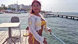 Horny colombian aleja rides aaron's big cock cowgirl doggystyle deepthroat ends mouth full cum