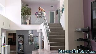 Stepdad blasts hot facial all over eager teen's face