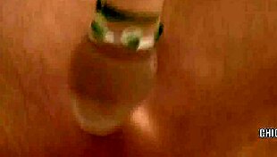 Brunette coed Megan pounds her tight pussy with huge dildo toy!