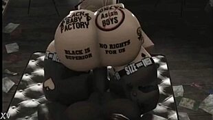 Snow Bunny with Fat Ass Wildly Rides Thick Cock in Roblox Studio Fuck Fest