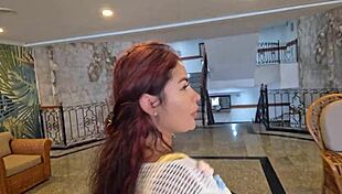 Horny colombian aleja rides aaron's big cock cowgirl doggystyle deepthroat ends mouth full cum