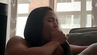 stepdad's huge cock stuffs my tight 18+ mouth deepthroat amateur couple blowjob!