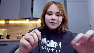 Hey cutie, wanna chat while this chubby amateur furiyssh gorges on food?