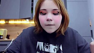 Hey cutie, wanna chat while this chubby amateur furiyssh gorges on food?