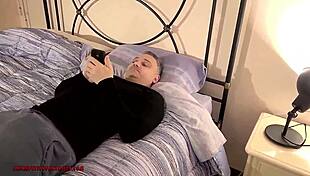 WOW! Ukrainian Blonde Femdom Clamps Hand Over Mouth in Leather Gloves Roughly!