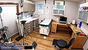 solana chokes on deepthroat in latex gloves backstage with dr tampa