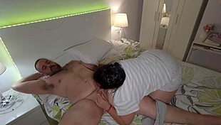 chubby latina wife rides hubby's cock then orgasms missionary homemade style