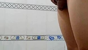 teen takes a relaxing solo bath in steamy water