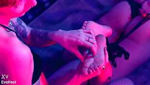 tiny bare feet drive her into total tickling submission and toe sucking