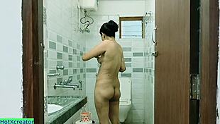 indian rich babe sneaks bathroom creampie fuck with driver 😈💦