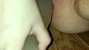 pov teen squats huge dildo fucking till she cums hard