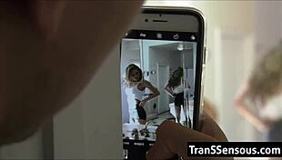 stepmom's shemale cock throbs hard—my hot tranny milf taboo dream