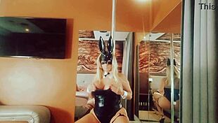 sexy latina polydance model's big natural tits in tattoo tease