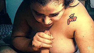 Chubby bbw gives the sloppiest best blowjob ever