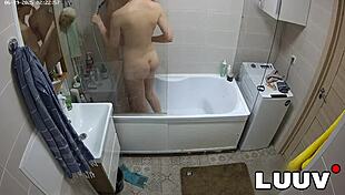 Luuv Esteban And Foxy Shower Flaunting Her Nice Natural Tits