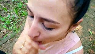 Phone Vlog Turns into Park Quickie Blowjob Risk