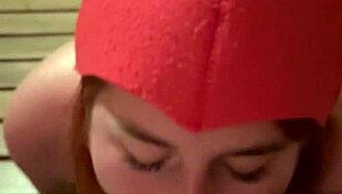 i got pulled into sucking that big redhead ass cum craving cock right in the steamy bathhouse