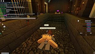 roblox slut bent over for rough anal doggystyle and wet pussy ride