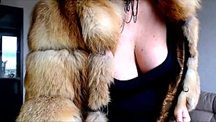 mature webcam star aimee rocks fur coat in wild solo show 🔥😈