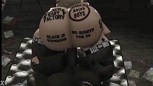 Snow Bunny with Fat Ass Wildly Rides Thick Cock in Roblox Studio Fuck Fest