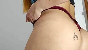 trying on lycra panties turns into secret flashing fun