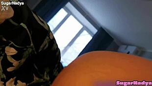 hannamontana deepthroats monster cock up close like candy