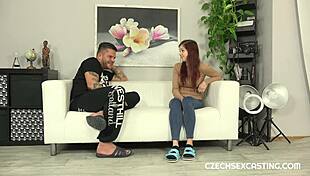 sexy babe in red lingerie takes it hard!