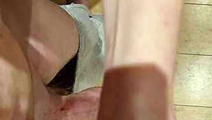 she spreads legs wide getting her smooth pussy freshly shaved bare