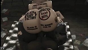 Snow Bunny with Fat Ass Wildly Rides Thick Cock in Roblox Studio Fuck Fest