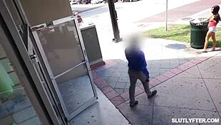 Security Staff Rip Clothes Off Petite Latina Teen And Gangbang Her Tight Body!