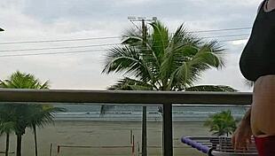 flashing my ass from the balcony skirt up total thrill 😜🍑