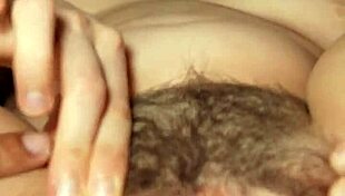 Hairy Pussy Stretches Wide for Jackie Hoff's Big Dick Missionary and Cowgirl Pounding