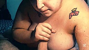 Chubby bbw gives the sloppiest best blowjob ever