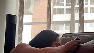 stepdad's huge cock stuffs my tight 18+ mouth deepthroat amateur couple blowjob!