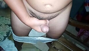 Unwinding post-work with intense creampie masturbation session