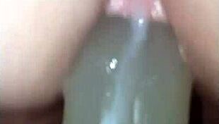 pov teen squats huge dildo fucking till she cums hard