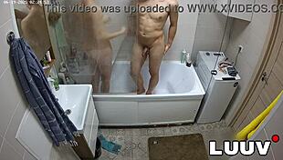 Luuv Esteban And Foxy Shower Flaunting Her Nice Natural Tits