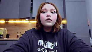 Hey cutie, wanna chat while this chubby amateur furiyssh gorges on food?