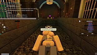 roblox slut bent over for rough anal doggystyle and wet pussy ride